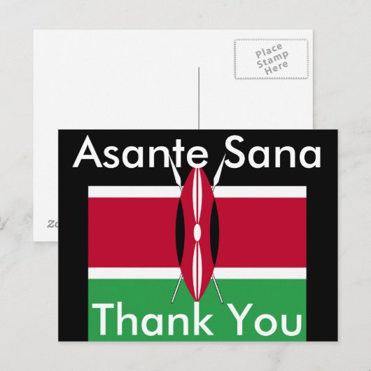 Dank u Keniaans Briefkaart (Voorkant / Achterkant)