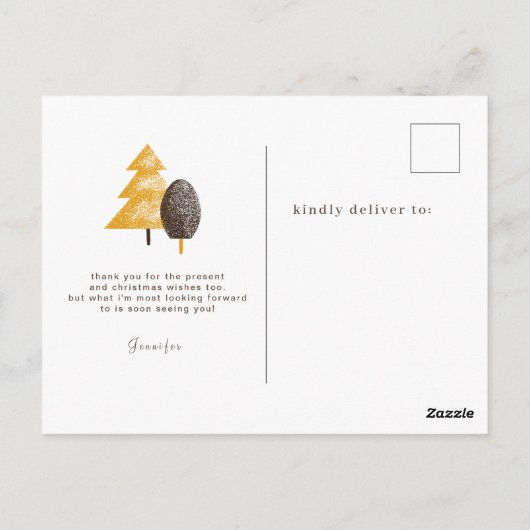 Dank U Kerst Foto Ansichtkaart Briefkaart (Achterkant)