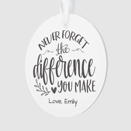 Dank u Kerst Ornament Leraar Gift Keepsake (voorkant)