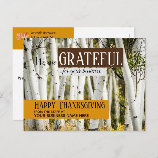 Dank U Kerst Zakelijke Dankzegging Briefkaart (Voorkant / Achterkant)