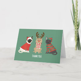 Dank u Kerstkatten Bedankkaart