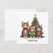 Dank u Kerstkatten Bedankkaart (Voorkant / Achterkant)