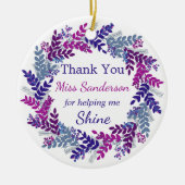 Dank u Kerstkrans leraren waardering Keramisch Ornament (Voorkant)