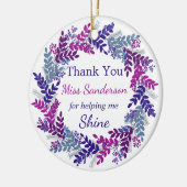 Dank u Kerstkrans leraren waardering Keramisch Ornament (Links)