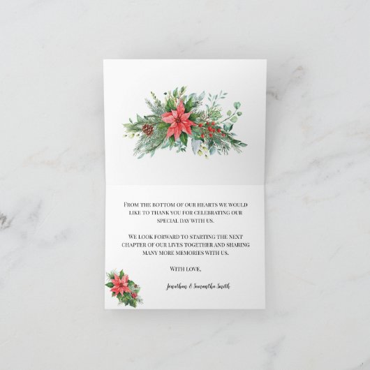 Dank u Kerstmis douche gevouwen kaart (Binnen)