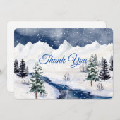 Dank u, Kerstmis Winter Bruiloft Custom Bedankkaart (Voorkant / Achterkant)