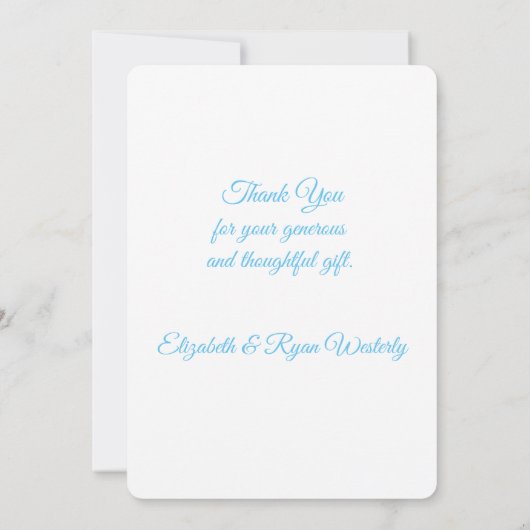 Dank u, Kerstmis Winter Bruiloft Custom Bedankkaart (Achterkant)