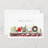 Dank u - Kerstthema Bedankkaart (Voorkant / Achterkant)