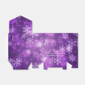 Dank u Kerstvakantie Sparkle Paarse Bedankdoosjes (Uitgevouwen)