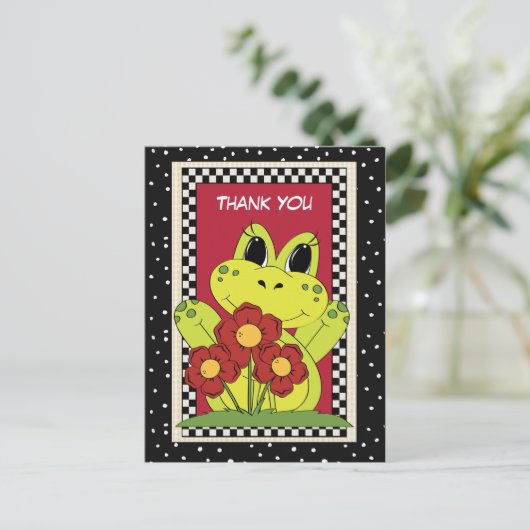 Dank u kikkerdier briefkaart (Staand voorkant)