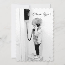 Dank u, kind, oude telefoon, B & W Art