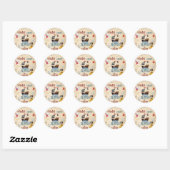 Dank u Kinder piratenpartij Favor birthday Ronde Sticker (Vel)