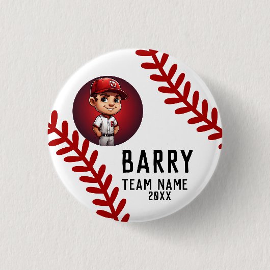 Dank u kinder teamspelers sport, softbal ronde button 3,2 cm (Voorkant)