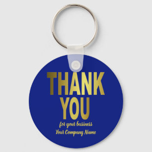 Dank U Klant Waardering Goud Blauw Zakelijk Sleutelhanger