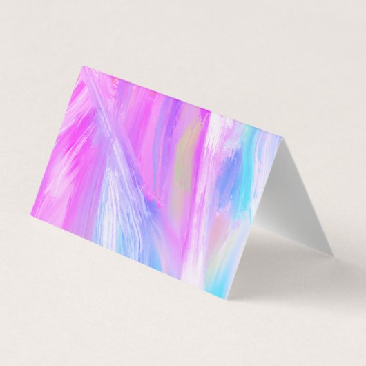 Dank u klantwaardering Paarse olieverf Visitekaartje (Achterkant)