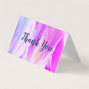 Dank u klantwaardering Paarse olieverf Visitekaartje