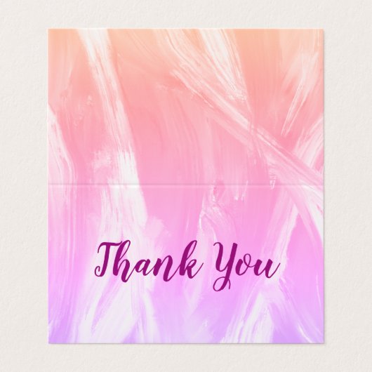 Dank u klantwaardering Paarse olieverf Visitekaartje (Buitenkant ongevouwen)