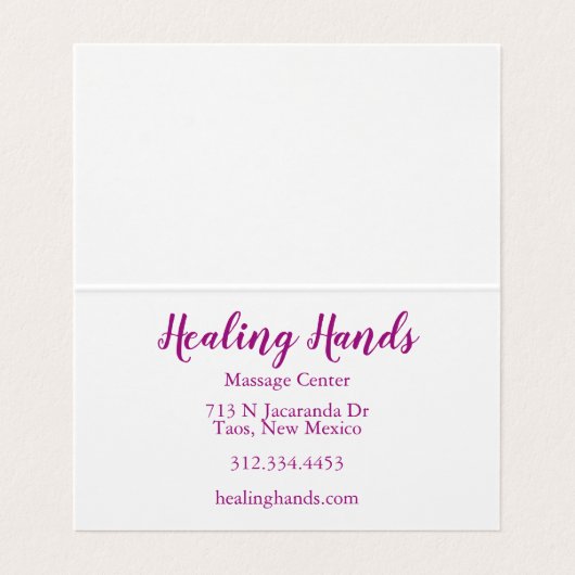 Dank u klantwaardering Paarse olieverf Visitekaartje (Binnenkant ongevouwen)