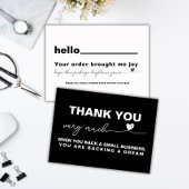 Dank u Klantwaardering Zwart notitiehart Visitekaartje