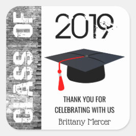 Dank u Klasse van 20XX Vierkante Sticker
