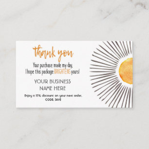 Dank u, klein visitekaartje, bijsluiter visitekaartje