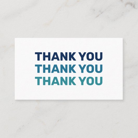 Dank u Kleine Bedrijf Moderne Blauwe Ombre Kortingskaartje (Voorkant)