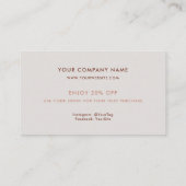 Dank u Kleine Bedrijf Moderne Blush Pastels Kortingskaartje (Achterkant)