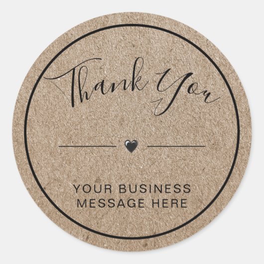 Dank u kleine bedrijfs minimalist Kraft Ronde Sticker (Voorkant)