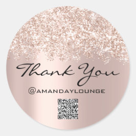 Dank u Kleine BedrijfsConfetti Roos URCode Naam Ronde Sticker