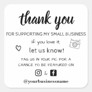 Dank u kleine bedrijven Facebook Instagram Modern Vierkante Sticker