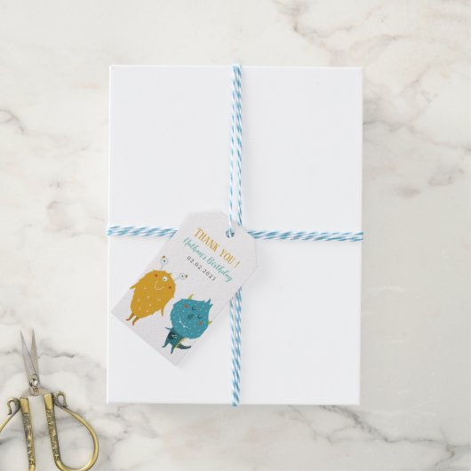 Dank u, kleine monsterbaby shower Gift Labels Cadeaulabel (Met Touw)