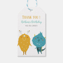 Dank u, kleine monsterbaby shower Gift Labels