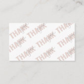 Dank u, kleine onderneming, pakkettussenvoegsel visitekaartje (Achterkant)