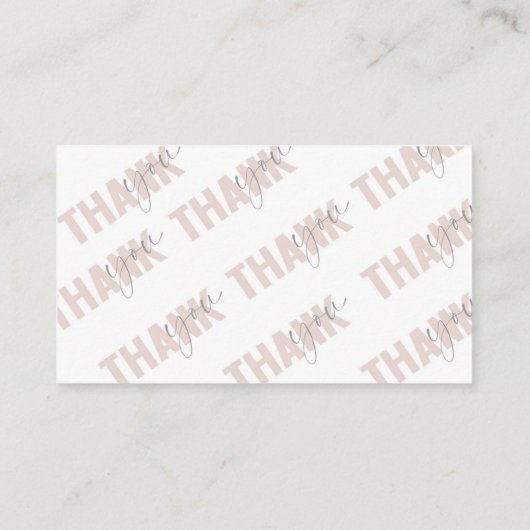 Dank u, kleine onderneming, pakkettussenvoegsel visitekaartje (Achterkant)