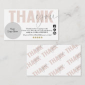 Dank u, kleine onderneming, pakkettussenvoegsel visitekaartje (Voorkant / Achterkant)