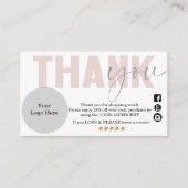 Dank u, kleine onderneming, pakkettussenvoegsel visitekaartje (Voorkant)