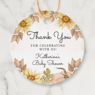Dank u kleine pompoen herfst Baby shower Bedankjes Labels