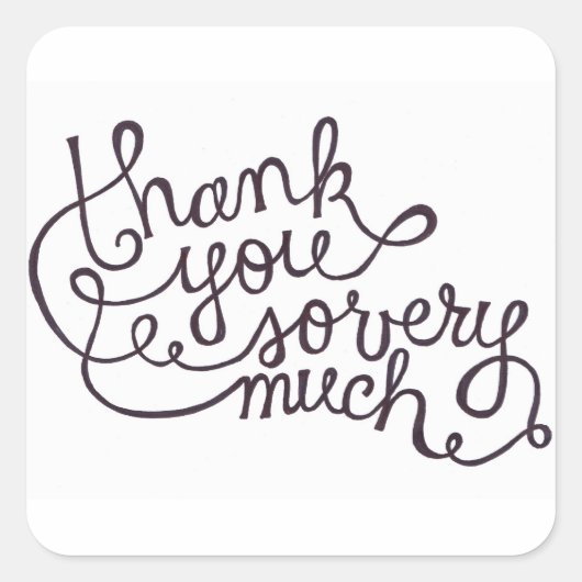 Dank u kleine vierkante stickers (Voorkant)