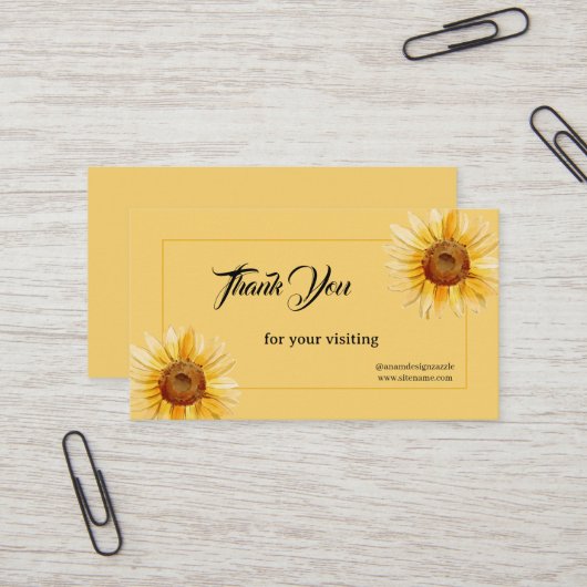 DANK U KLEINE VISITEKAARTJES (Voorkant / Achterkant in situ)