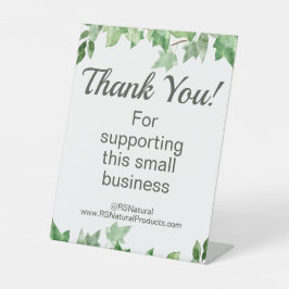 Dank U Kleine Zakelijke Tak Leaf Reclamebord Met Voetstuk