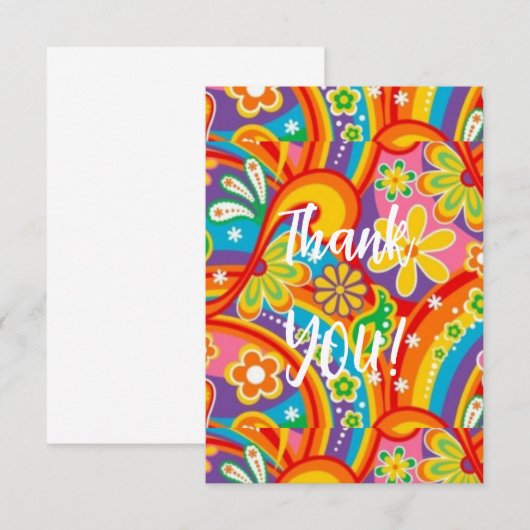 DANK U KLEUR FLOWERS KAART (Voorkant / Achterkant)
