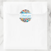 Dank u kleurrijke Abstract Ronde Sticker (Tas)