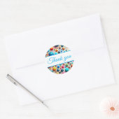 Dank u kleurrijke Abstract Ronde Sticker (Envelop)