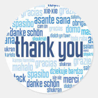 Dank u kleurrijke blauwe envelop seal sticker