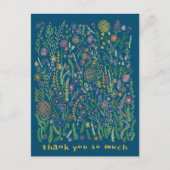 Dank U Kleurrijke Bloemen Velden Weide Bloem Briefkaart (Voorkant)