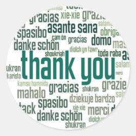 Dank u kleurrijke groene envelop seal sticker