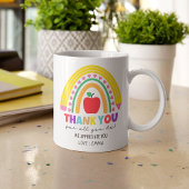 Dank u kleurrijke leraar waardering regenboog koffiemok