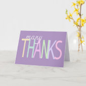 Dank u kleurrijke tekst op Paarse Kaart (Gele Bloem)