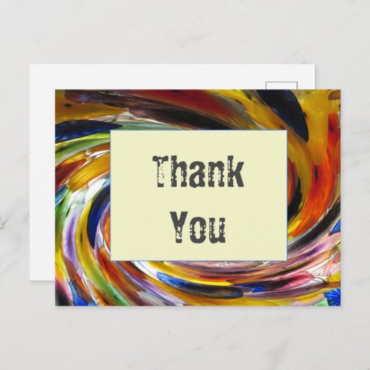 Dank U Kleurrijke Tie-Dye Wervelingen Waardering Briefkaart (Voorkant / Achterkant)