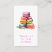 Dank u kleurrijke waterverf macarons informatiekaartje (Voorkant)